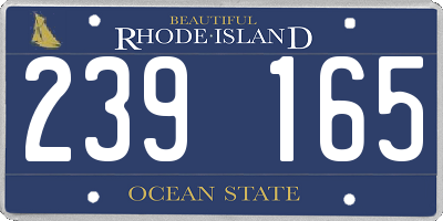 RI license plate 239165