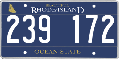 RI license plate 239172