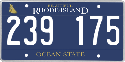 RI license plate 239175