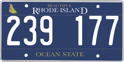 RI license plate 239177
