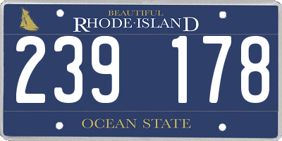 RI license plate 239178