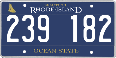 RI license plate 239182