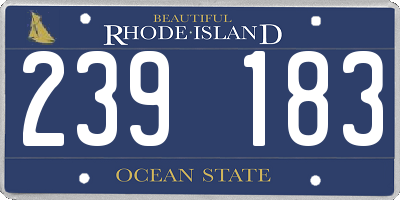 RI license plate 239183