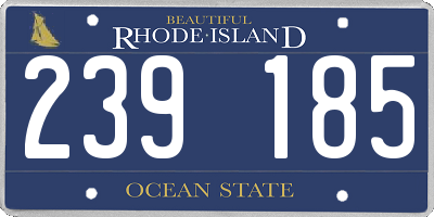 RI license plate 239185