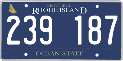 RI license plate 239187