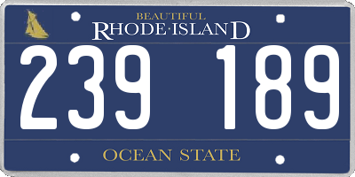 RI license plate 239189