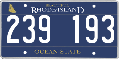 RI license plate 239193