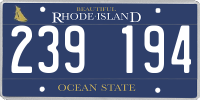 RI license plate 239194