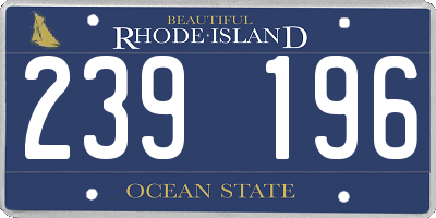 RI license plate 239196