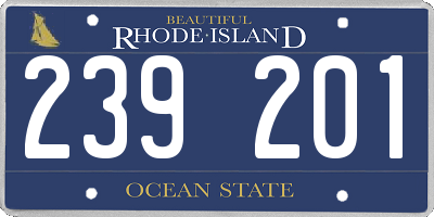 RI license plate 239201