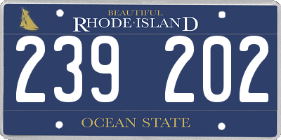 RI license plate 239202