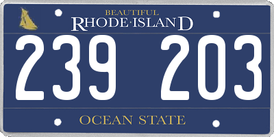 RI license plate 239203