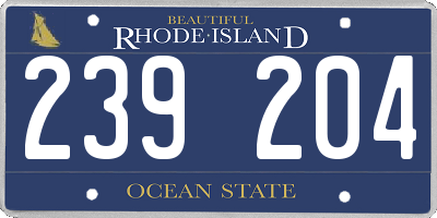 RI license plate 239204