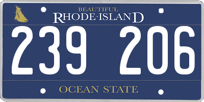 RI license plate 239206