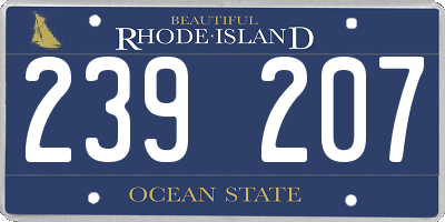 RI license plate 239207