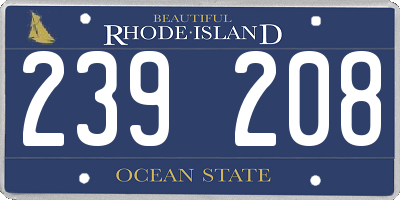 RI license plate 239208