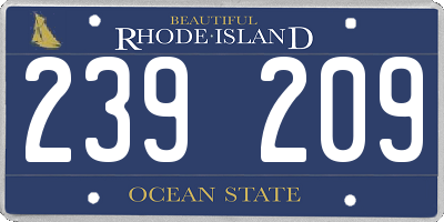 RI license plate 239209
