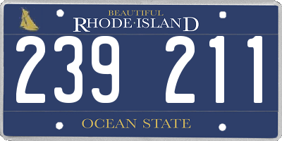 RI license plate 239211