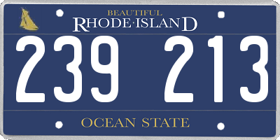 RI license plate 239213
