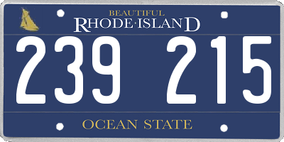 RI license plate 239215