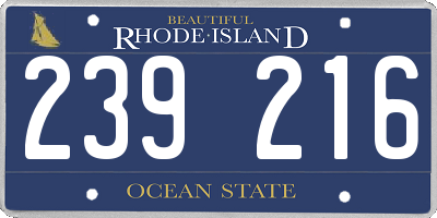 RI license plate 239216