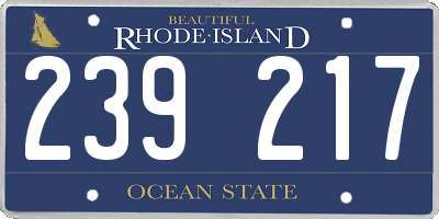 RI license plate 239217