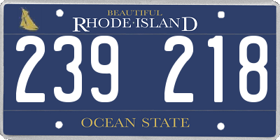 RI license plate 239218