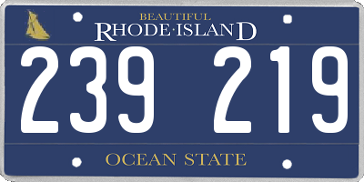 RI license plate 239219