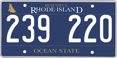 RI license plate 239220