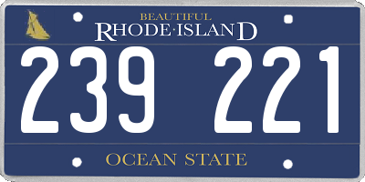 RI license plate 239221