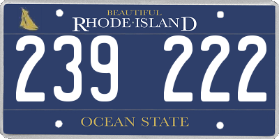 RI license plate 239222