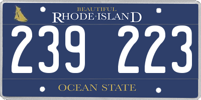 RI license plate 239223