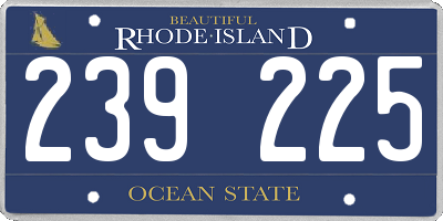 RI license plate 239225