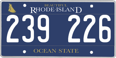 RI license plate 239226