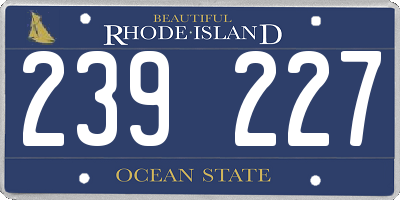 RI license plate 239227