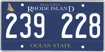 RI license plate 239228