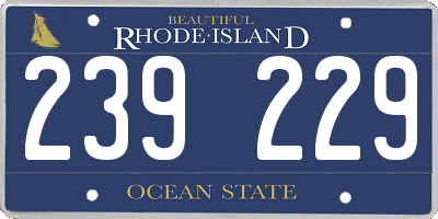 RI license plate 239229