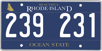 RI license plate 239231
