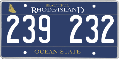 RI license plate 239232