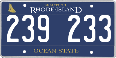 RI license plate 239233