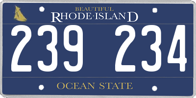 RI license plate 239234