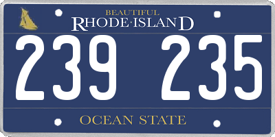 RI license plate 239235