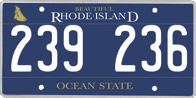 RI license plate 239236