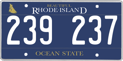 RI license plate 239237