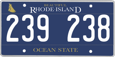 RI license plate 239238