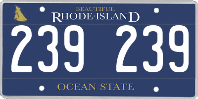 RI license plate 239239