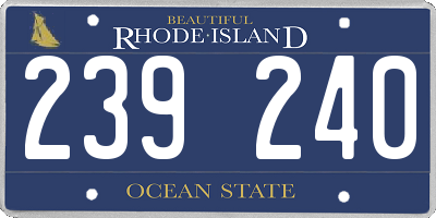 RI license plate 239240