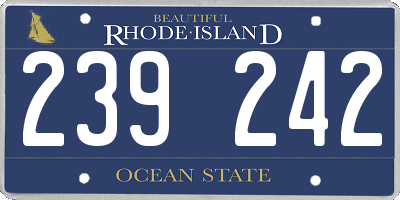 RI license plate 239242