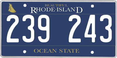 RI license plate 239243