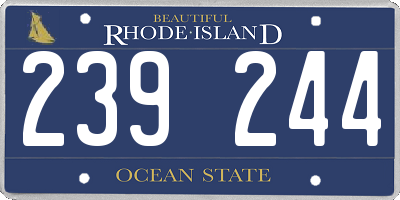 RI license plate 239244
